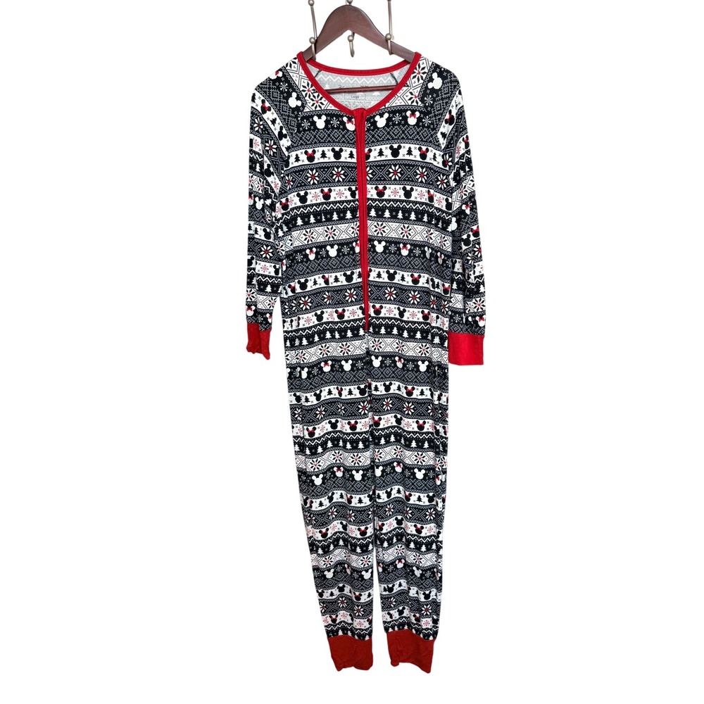 Little Sleepies Disney Mickey Minnie Mouse Fair Isle Bamboo‎ Pajamas Adult Large
